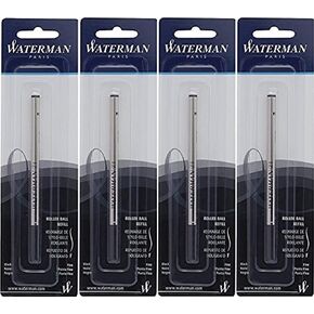 Waterman(R) Refill, Rollerball, Fine Point, 0.5 mm, Black (4-Pack)