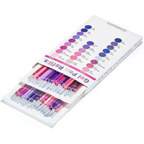 OfficeGoods Gel Pen Refills - 24 Individual Colors - Fits Most Gel Pens - Fast Drying Ink - Perfect for Artists, Adult & Kids Coloring Books, Mandalas, Nature - 2 Pack - Greens