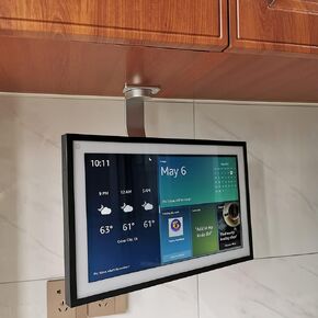 Under-Cabinet Mount， for Amazon Echo Show 15，Keeps Echo Off The Counter and Turns Side to Side，Ceiling or Under-Cabinet Mount Silver 026-02