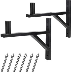 Heavy Duty Dual PA Speaker Wall Mount Brackets Supports up to 110lbs,PA Speaker Wall Stands Pair,Speaker Holder/Pole/Bar/Sound System Wall Mounting,DJ Truss Speaker Mounts(Black)