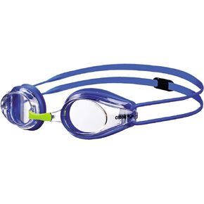ARENA Tracks Unisex Junior Youth Essential Racing Swim Goggles Kids Swimmers Young Racers 6-12 Anti-Fog Coated Mirror Lens, Gold/Blue/Red