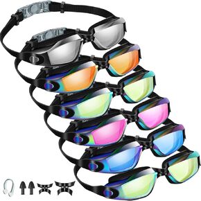 Fabbay 6 Pack Swim Goggles Anti Fog Swimming Glasses No Leaking Full Protection Pool Goggles for Adult Women Men Youth