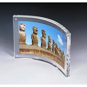Curved Acrylic Sign Holders 8.5x11,Plastic Photo Picture Frames with Magnetic,Double-Sided Countertop Sign Holders for Certificate,Award,Postcards,Signage PF0085