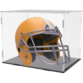 Large Football Helmet Display Case: Updated Full Size Acrylic Helmet Display Box for Football, Baseball, Motorcycle - Clear Display case with UV Protection for Helmet, Hat, Shoe, and Other Stuff in Kuwait