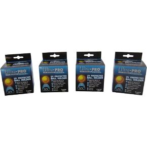 4 Ultra Pro Square Baseball Display Holder w/Stand UV Protection New Lot Set (4 Baseball Cubes)