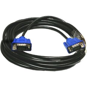 موصلات زرقاء HD15 ذكر إلى ذكر SVGA VGA كابل سلك شاشة فيديو طويل لجهاز عرض الكمبيوتر التلفزيوني (أزرق 10 قدم) in Kuwait