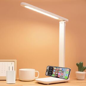 Led Desk Lamp Dimmable Desk Light Reading Lamp 3 Lighting Modes, Eye Protection Desk Lamp Desk Accessories, Study Desk Lamp Equipped USB Charger Suitable for Home Office is for Gift Giving