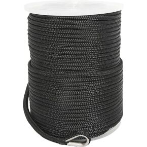 NovelBee 3/8 Inch X 600 Feet Double Braid Nylon Anchor Line with Stainless Steel Thimble and Plastic Chuck (White) in Saudi Arabia