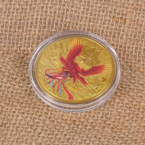 المخلوقات الأسطورية الصينية القديمة محظوظ عملة الزنجفر-الطيور اليانصيب تذكرة خدش أداة محظوظ السحر التحدي عملة in Kuwait