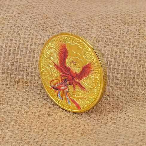 المخلوقات الأسطورية الصينية القديمة محظوظ عملة الزنجفر-الطيور اليانصيب تذكرة خدش أداة محظوظ السحر التحدي عملة in Kuwait