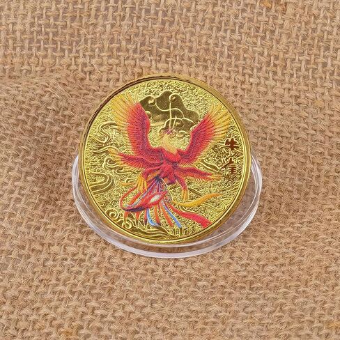 المخلوقات الأسطورية الصينية القديمة محظوظ عملة الزنجفر-الطيور اليانصيب تذكرة خدش أداة محظوظ السحر التحدي عملة in Kuwait