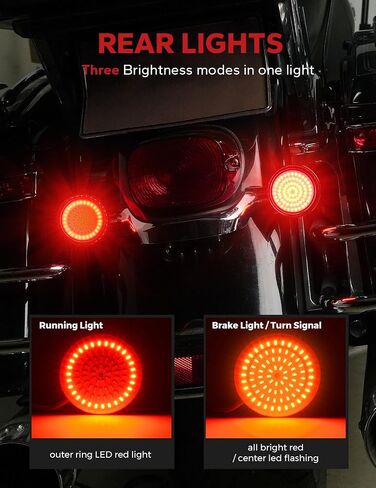 Amazicha 1157 LED Motorcycle Turn Signal, 81 Advanced LED, 2" Bullet Front Rear Light 4 Smoked Lens Fit for 1986-2024 Harley Davidson Touring Sportster Dyna Softail Road Street Glide Iron 883 in Saudi Arabia