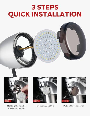 Amazicha 1157 LED Motorcycle Turn Signal, 81 Advanced LED, 2" Bullet Front Rear Light 4 Smoked Lens Fit for 1986-2024 Harley Davidson Touring Sportster Dyna Softail Road Street Glide Iron 883 in Saudi Arabia