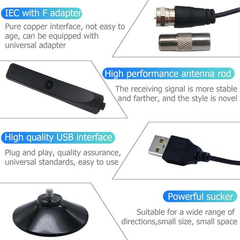 HD Digital TV Antenna Long Range, Support 360°Reception 8K 4K 1080p for Smart TV, Amplifier Signal Booster for Local Channels-16.4ft Coax HDTV Cable [2024 Release] in Saudi Arabia