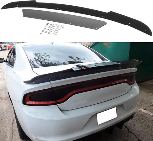 Venom V1 Style Rear Wickerbill Spoiler for Dodge Charger 2015-2023 SRT Scat Pack Hellcat Daytona -2 Piece Add-on Style Wicker Bill Spoiler with RivNut Tool, Gloss Black in Kuwait