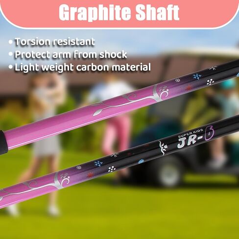 مجموعة نادي الجولف للأطفال من مازل للأولاد والبنات من عمر 8 إلى 12 سنة | تتضمن نوادي الجولف اليمنى للناشئين سائقًا ومكاويًا ومضربًا وحقيبة حامل in Kuwait