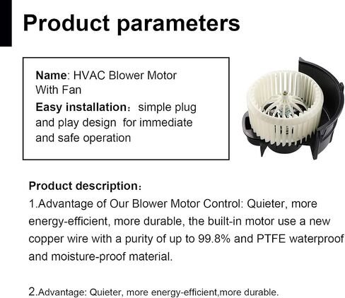 محرك منفاخ سخان Youxmoto 700262 HVAC (أمامي) مناسب لـ 2007-2015 Audi Q7، 2004-2010 Volkswagen Touareg AC Fan Motor Assembly in Saudi Arabia