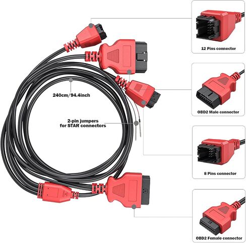 XTOOL12+8 Cable Adapter for FCA Chrysler, Work with XTOOL X100 PAD PLUS/PADS/IP616/IP819/IK618/D7/D7S/D7W/D8/D8S/D8BT/D8W/D9/D9S/D9 PRO/D9S PRO/X100 PAD3/MAX in Saudi Arabia