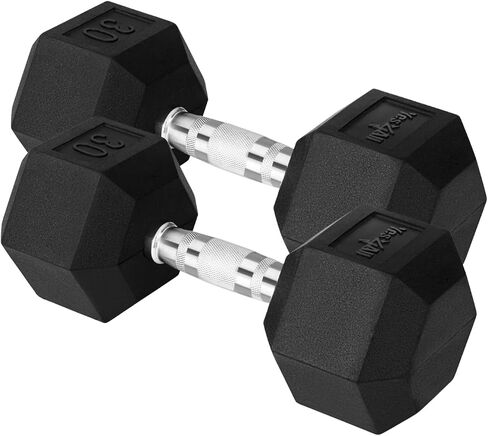 Yes4All Chrome Grip Encased Hex Dumbbells – Hand Weights With Anti-Slip 10-30 LBS Pair in Saudi Arabia