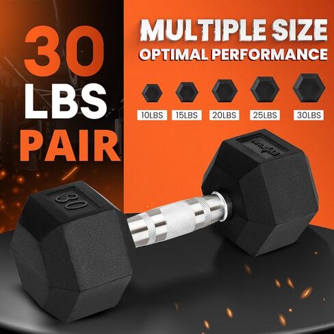 Yes4All Chrome Grip Encased Hex Dumbbells – Hand Weights With Anti-Slip 10-30 LBS Pair in Saudi Arabia