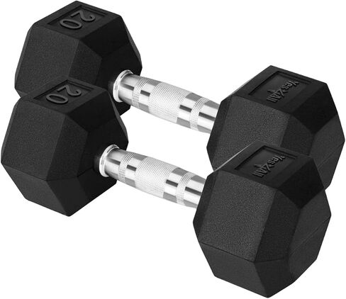 Yes4All Chrome Grip Encased Hex Dumbbells – Hand Weights With Anti-Slip 10-30 LBS Pair in Saudi Arabia