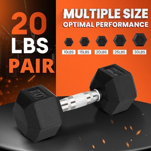 Yes4All Chrome Grip Encased Hex Dumbbells – Hand Weights With Anti-Slip 10-30 LBS Pair in Saudi Arabia