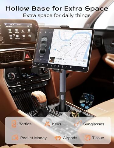 حامل كمبيوتر لوحي 3 في 1 لزجاجة السيارة وحامل iPad وكوب iPad للسيارة وحامل أكواب قوي وقابل للتعديل وحامل iPad وملحقات السفر لجهاز 4.7-12.9 بوصة in Kuwait