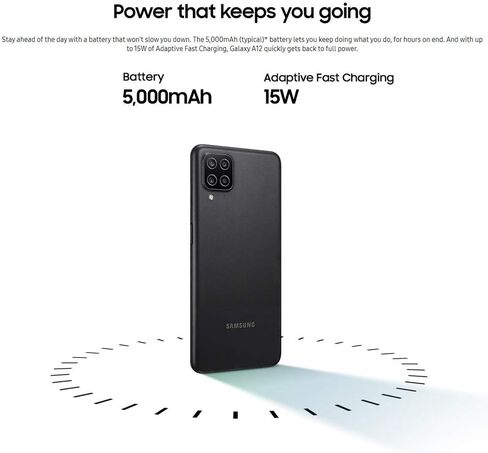Samsung Galaxy A12، هاتف ذكي غير مقفل، هاتف خلوي يعمل بنظام Android، نظام متعدد الكاميرات، تخزين قابل للتوسيع، إصدار الولايات المتحدة، 32 جيجابايت، أسود (متجدد) in Saudi Arabia