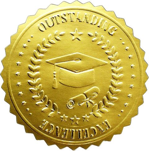 250 Pieces Gold Certificate Seals for Diploma Paper Gold Seal Stickers Award Certificates Foil Stickers 2 Inches Certificate of Completion for High School Diploma Certificate Paper in Saudi Arabia