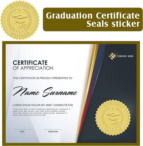 250 Pieces Gold Certificate Seals for Diploma Paper Gold Seal Stickers Award Certificates Foil Stickers 2 Inches Certificate of Completion for High School Diploma Certificate Paper in Saudi Arabia