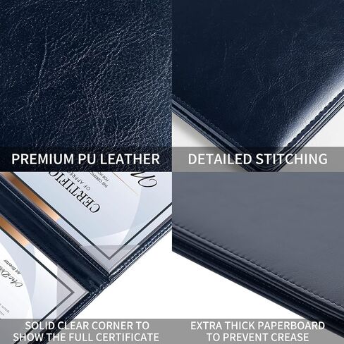 Diploma Cover Restaurant Menu Covers 8.5 x 11 Navy Blue Leather Certificate Holder-Document Holder US Letter Size 2019 Graduation Gifts in Saudi Arabia
