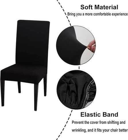 4 Pack Dining Room Chair Covers, Yellow Stretch Parsons Dining Chair Slipcovers Set of 4 High Back Armless Kitchen Chair Cover Washable Forros para Sillas De Comedor in Saudi Arabia