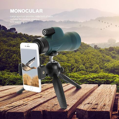 تلسكوب أحادي العين ESSLNB - منظار أحادي العين مقاس 12 × 50 للبالغين عالي الطاقة، منظار أحادي مقاوم للماء مع محول هاتف لمشاهدة النجوم والطيور والصيد والحياة البرية والسفر in Kuwait