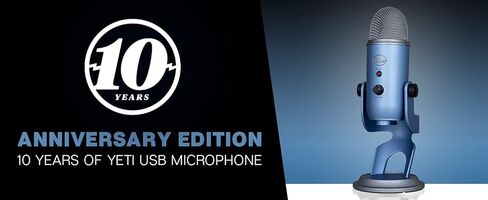 ميكروفون Blue Yeti USB للكمبيوتر الشخصي وأجهزة Mac وميكروفون الألعاب والبودكاست والبث، إصدار الذكرى السنوية العاشرة مع لمسة نهائية مخصصة وأنماط التقاط متعددة in Kuwait