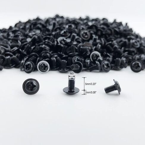 100 pcs M3x5 Black Round Head PC Mounting Computer Screws Computer Case Fixed Motherboard Screw in Saudi Arabia