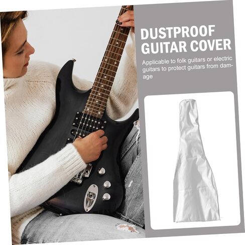 Milisten 2pcs guitar cover guitar shell case guitar stand cover Bass Cover guitar cover for stand guitar gig bag bass guitar Bass Protector Silver coated cloth - bracket cover in Saudi Arabia