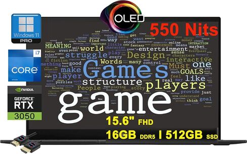 Creator Laptop Q | 15.6" FHD OLED 550nits 100% sRGB | Intel 10-core i7-13620H | 24GB DDR5 2TB SSD | GeForce RTX 3050 6GB | Backlit USB-C FHD Camera Harman/Kardon Win11Pro Silver + HDMI Cable in Saudi Arabia