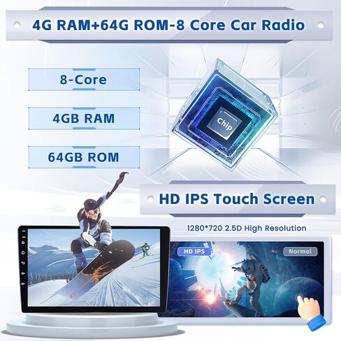 4+64G 8 Cores Android 13 Stereo for Jeep Compass Patriot Radio 2010-2016, 10.1 Inch HD Touchsceen with Wireless CarPlay Android Auto GPS WiFi Backup Camera Mirror Link BT Mic FM RDS in Kuwait