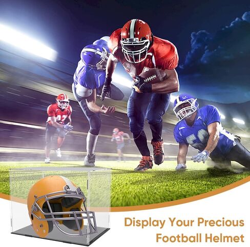 حقيبة عرض كبيرة لخوذة كرة القدم: صندوق عرض خوذة أكريليك كامل الحجم محدث لكرة القدم والبيسبول والدراجات النارية - حافظة عرض شفافة مع حماية من الأشعة فوق البنفسجية للخوذة والقبعة والأحذية وغيرها من الأشياء in Kuwait