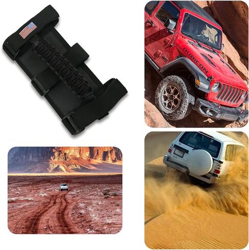 لملحقات جيب رانجلر، شريط إمساك بمقبض مقبض تقليم لسيارة جيب رانجلر YJ TJ JK JKU JL JLU 1955-2023 Gladiator JT UTV & ATV حامل منسوج لمساعدة الباب (أسود، 4 قطع) in Saudi Arabia