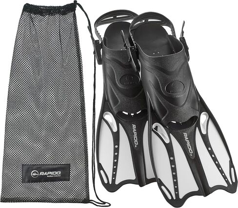Phantom Aquatics Rapido Boutique Collection Mask Fin Snorkel Set, Panoramic View Snorkel Mask, Dry Snorkel Set with Snorkeling Gear Bag, White, S/M, US: 6/8 - EU: 38/41 in Saudi Arabia