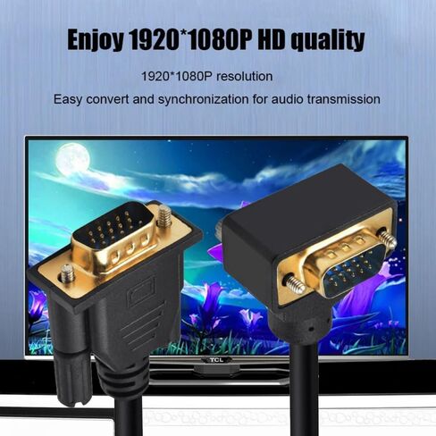 كابل 90 درجة لأسفل بزاوية VGA RGB ذكر إلى وصلة ذكر مستقيمة 3COAX+6C لجهاز عرض الكمبيوتر in Saudi Arabia
