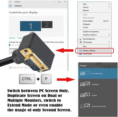 كابل 90 درجة لأسفل بزاوية VGA RGB ذكر إلى وصلة ذكر مستقيمة 3COAX+6C لجهاز عرض الكمبيوتر in Saudi Arabia