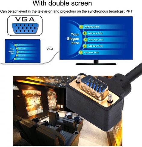 كابل 90 درجة لأسفل بزاوية VGA RGB ذكر إلى وصلة ذكر مستقيمة 3COAX+6C لجهاز عرض الكمبيوتر in Saudi Arabia