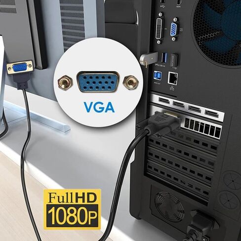 كابل 90 درجة لأسفل بزاوية VGA RGB ذكر إلى وصلة ذكر مستقيمة 3COAX+6C لجهاز عرض الكمبيوتر in Saudi Arabia