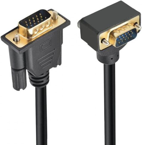 كابل 90 درجة لأسفل بزاوية VGA RGB ذكر إلى وصلة ذكر مستقيمة 3COAX+6C لجهاز عرض الكمبيوتر in Saudi Arabia