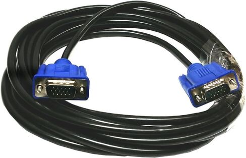 موصلات زرقاء HD15 ذكر إلى ذكر SVGA VGA كابل سلك شاشة فيديو طويل لجهاز عرض الكمبيوتر التلفزيوني (أزرق 10 قدم) in Kuwait