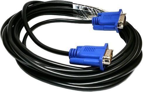 موصلات زرقاء HD15 ذكر إلى ذكر SVGA VGA كابل سلك شاشة فيديو طويل لجهاز عرض الكمبيوتر التلفزيوني (أزرق 10 قدم) in Kuwait