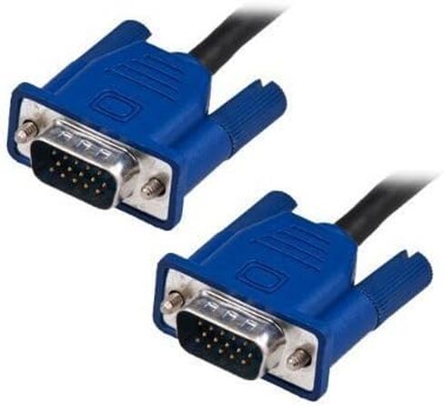 موصلات زرقاء HD15 ذكر إلى ذكر SVGA VGA كابل سلك شاشة فيديو طويل لجهاز عرض الكمبيوتر التلفزيوني (أزرق 10 قدم) in Kuwait
