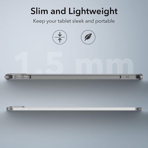 حافظة ESR لجهاز iPad Pro 12.9، حافظة iPad Pro مقاس 12.9 بوصة (2022/2021، الجيل السادس/الخامس)، رفيعة وخفيفة الوزن، مقاومة للاصفرار، ظهر صلب، تدعم قلم الرصاص 2، سلسلة كلاسيكية، شفافة in Kuwait